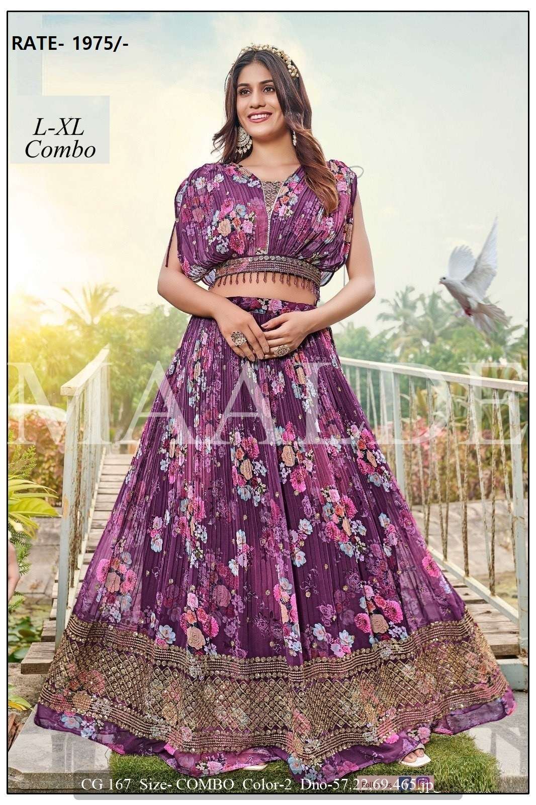 SONAM VOL-4 BY AQSAWHOLESALE FANCY EMBROIDERY WORK READYMADE CROP TOP LEHENGAS