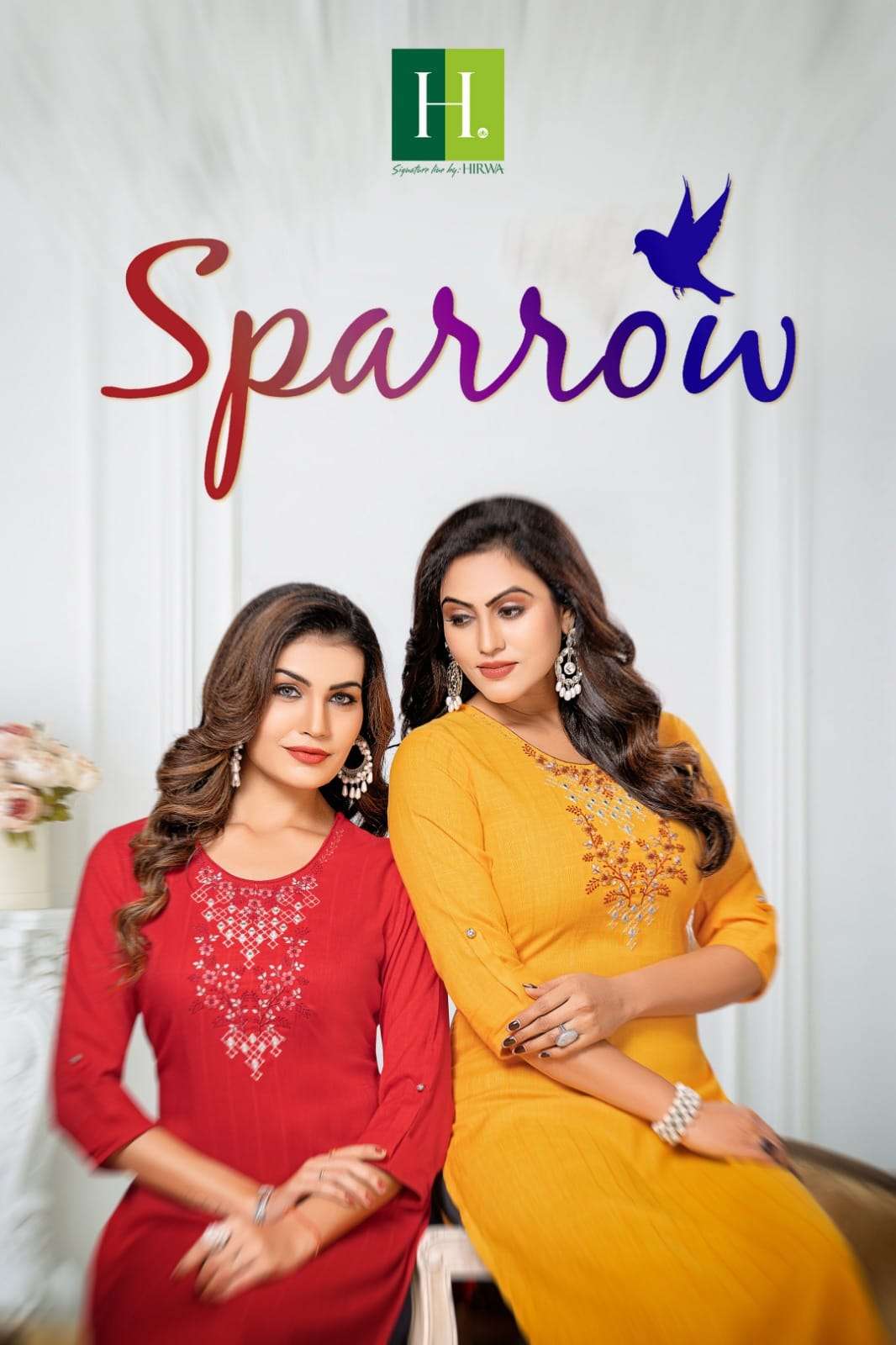 SPARROW BYH DOT 101 TO 106 SERIES RAYON EMBROIDERY WORK KURTIS