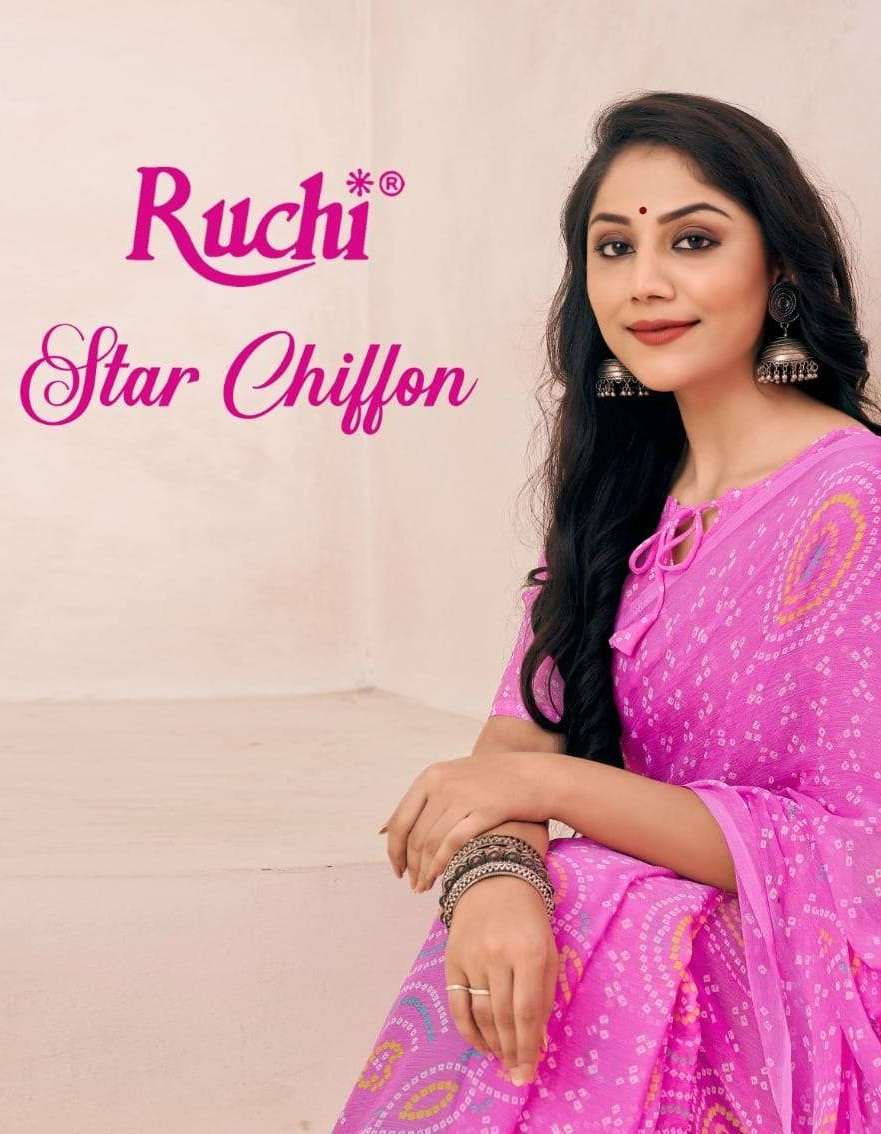 STAR CHIFFON VOL-130 BY RUCHI 26001 TO 26003 SERIES SOFT CHIFFON PRINT SAREES