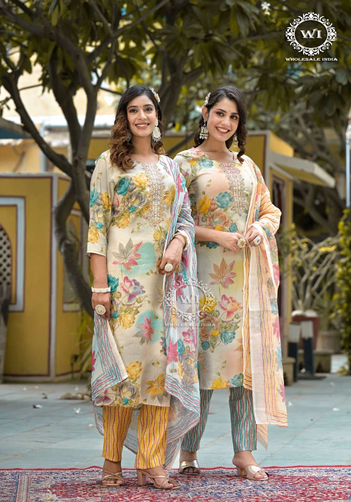 SUHAGAN BY WHOLESALE INDIA PURE MUSLIN PRINT WORK READYMADE DRESSES