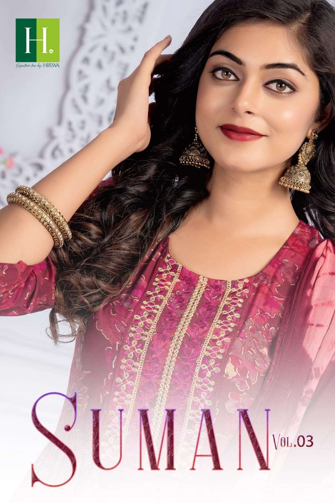 SUMAN VOL-3 BY H DOT 301 TO 308 SERIES MODAL PRINT EMBROIDERY READYMADE DRESSES