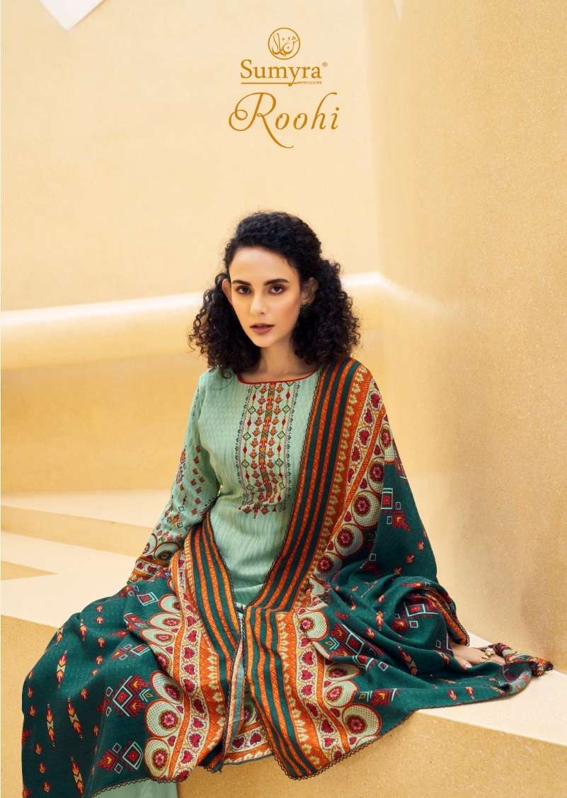 SUMYRA ROOHI BY RADHIKA FASHION 1001 TO 1008 SERIES PASHMINA PRINT DRESSES