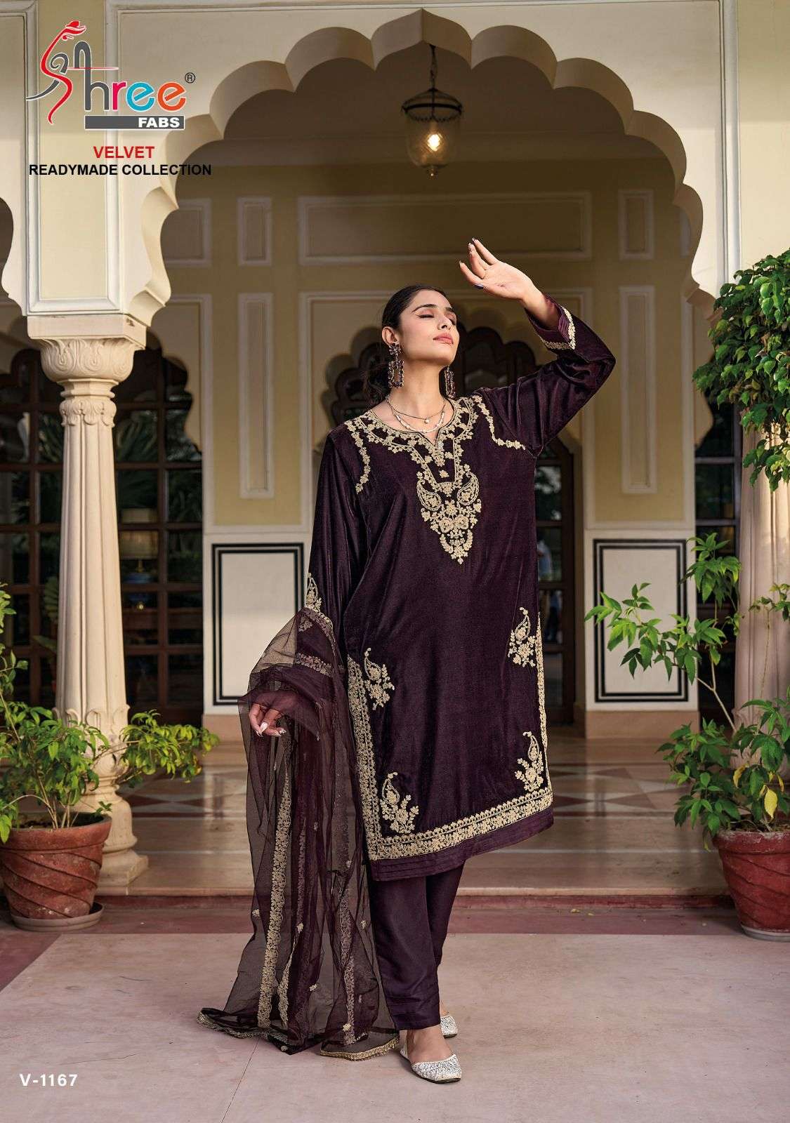 V-1167 & V-1168 HITS BY SHREE FABS VELVET EMBROIDERY WORK READYMADE PAKISTANI SUITS