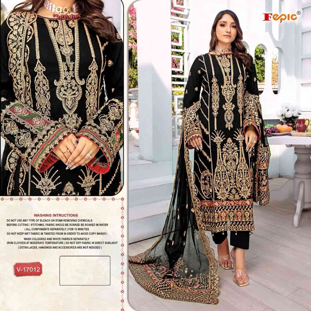 V-17012-A TO V-17012-C SERIES BY FEPIC VELVET EMBROIDERY WORK PAKISTANI DRESSES