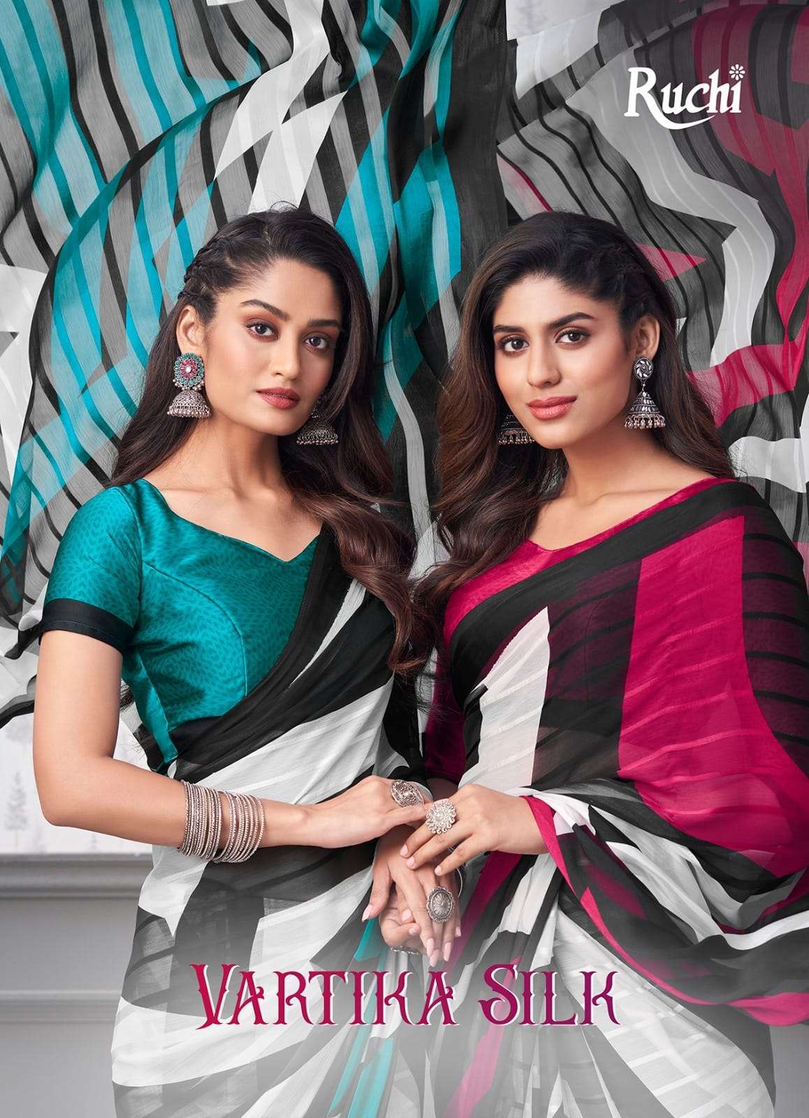 VARTIKA SILK VOL-3 BY RUCHI 23301 TO 23306 SERIES SATIN SILK PRINT CASUAL WEAR SAREES