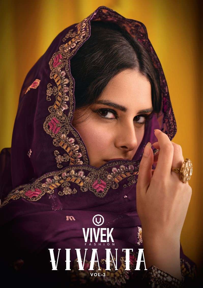 VIVANTA VOL-3 BY VIVEK FASHION 12501 TO 12506 SERIES ORGANZA EMBROIDERY WORK DRESSES