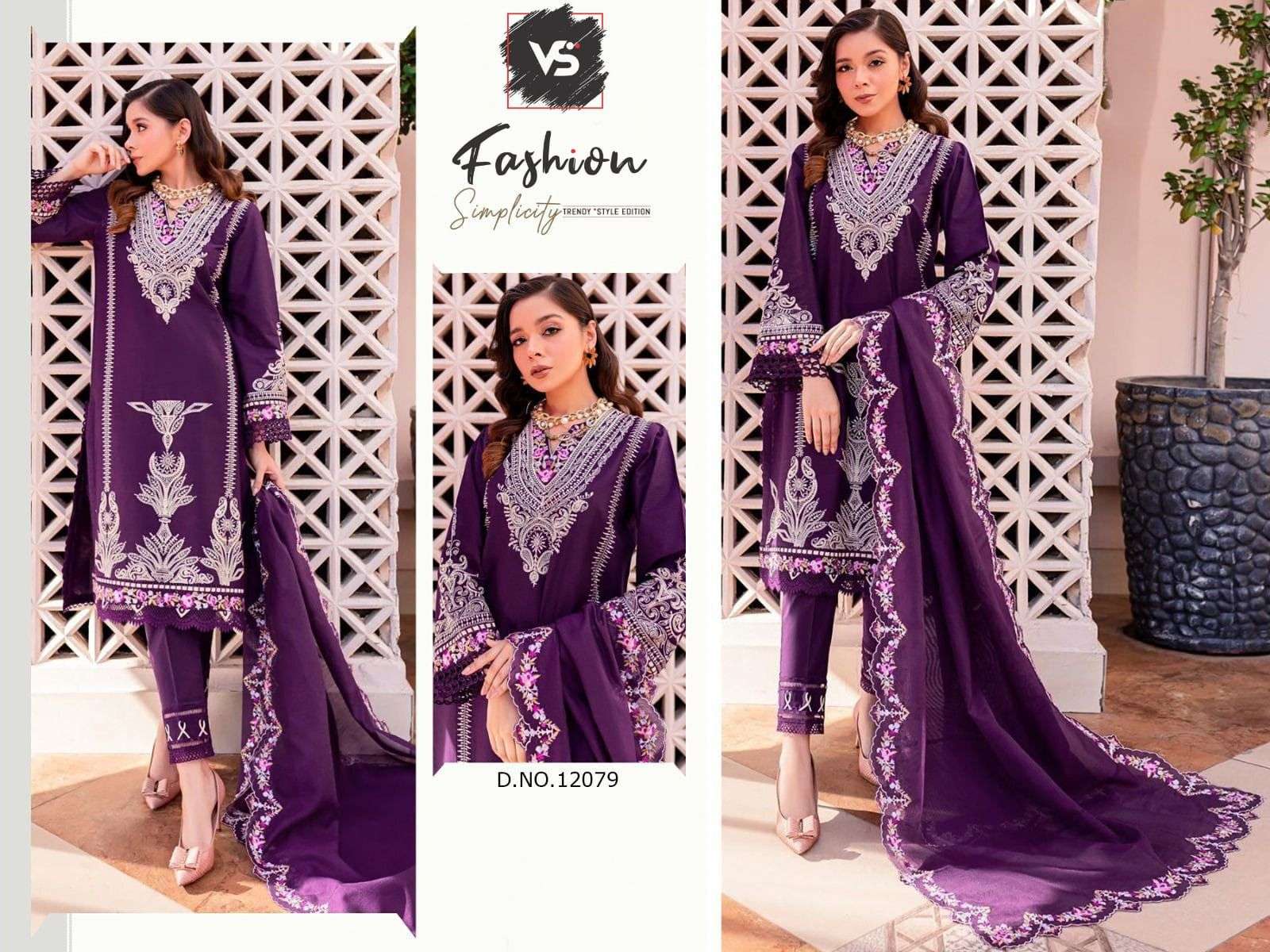 VS-12079 HIT DESIGN BY VS FASHION RAYON HEAVY EMBROIDERY WORK PAKISTANI DRESS