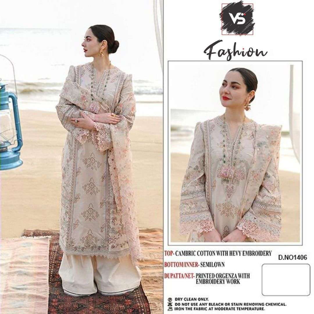 VS-1406 COLOURS BY VS FASHION 1406 TO 1406-B SERIES COTTON WORK PAKISTANI DRESSES