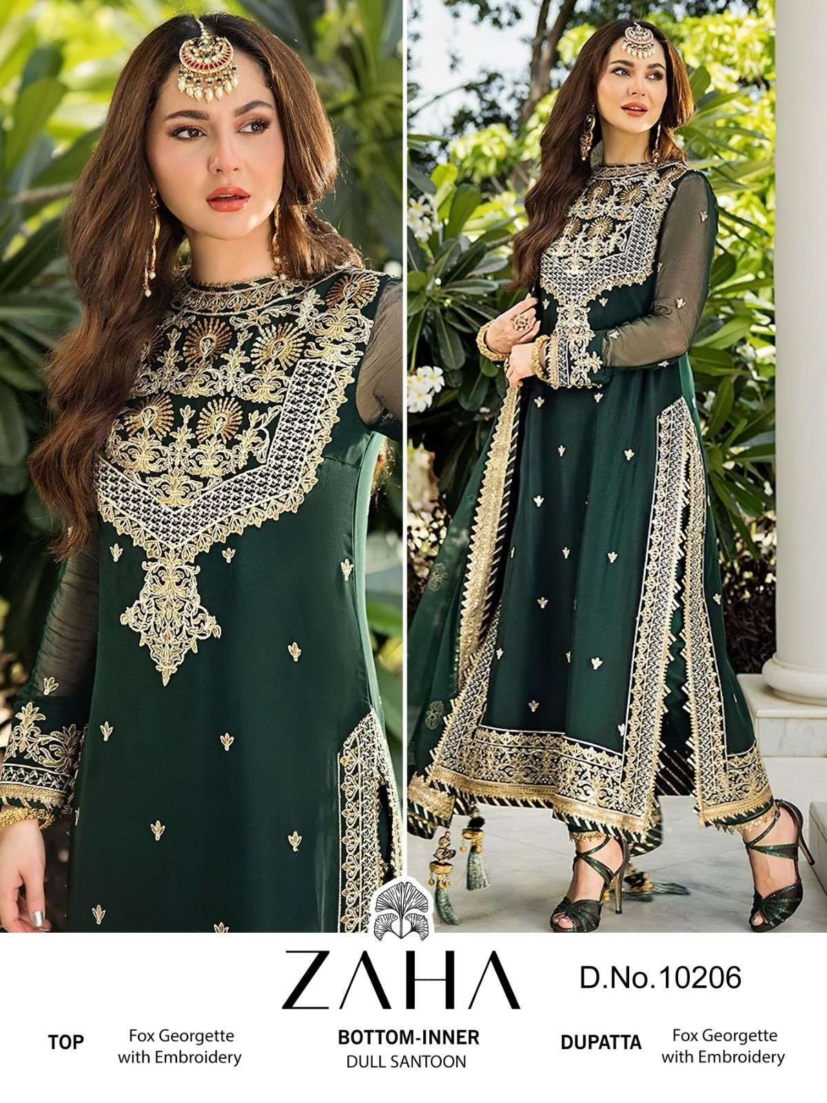 ZAHA 10206 HIT DESIGN BY ZAHA GEORGETTE HEAVY EMBROIDERY WORK PAKISTANI DRESS