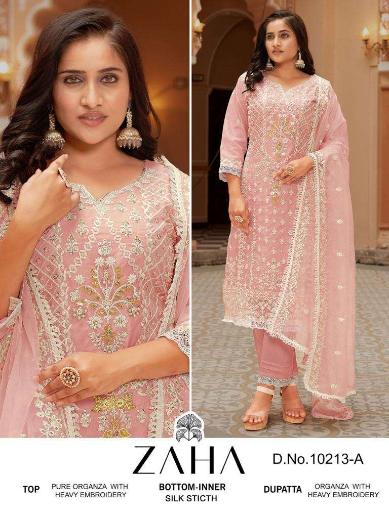 ZAHA 10213 NX BY ZAHA 10213-A & 10213-B SERIES ORGANZA WORK READYMADE PAKISTANI DRESSES