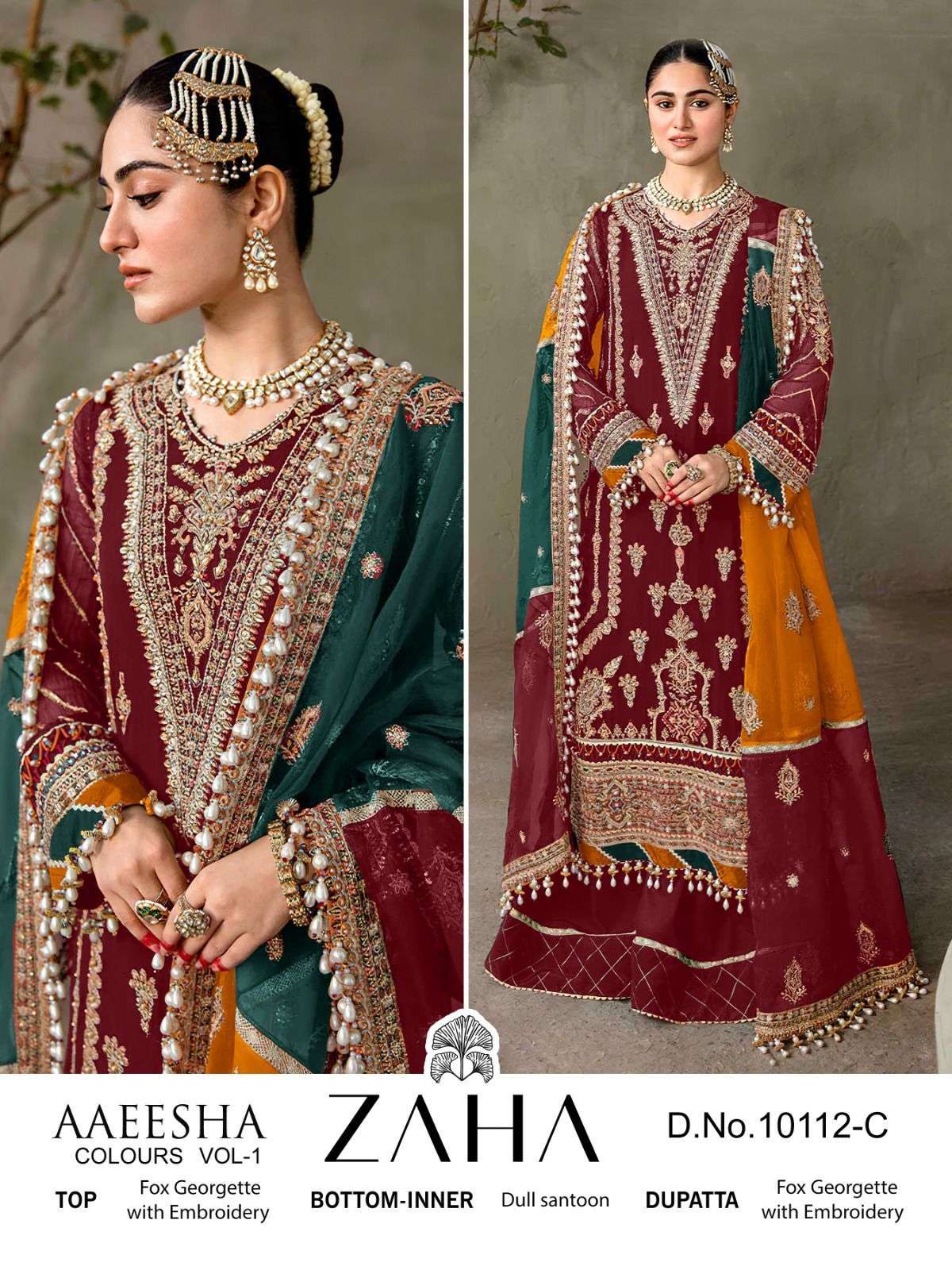 ZAHA 10221-C HIT DESIGN BY ZAHA GEORGETTE HEAVY EMBROIDERY WORK PAKISTANI DRESS