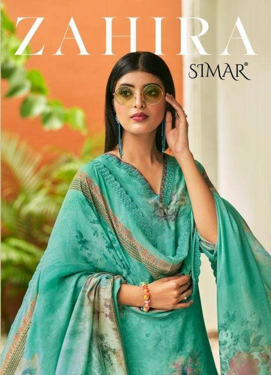 ZAHIRA BY SIMAR 3042 TO 3047 SERIES MUSLIN PRINT EMBROIDERY WORK DRESSES