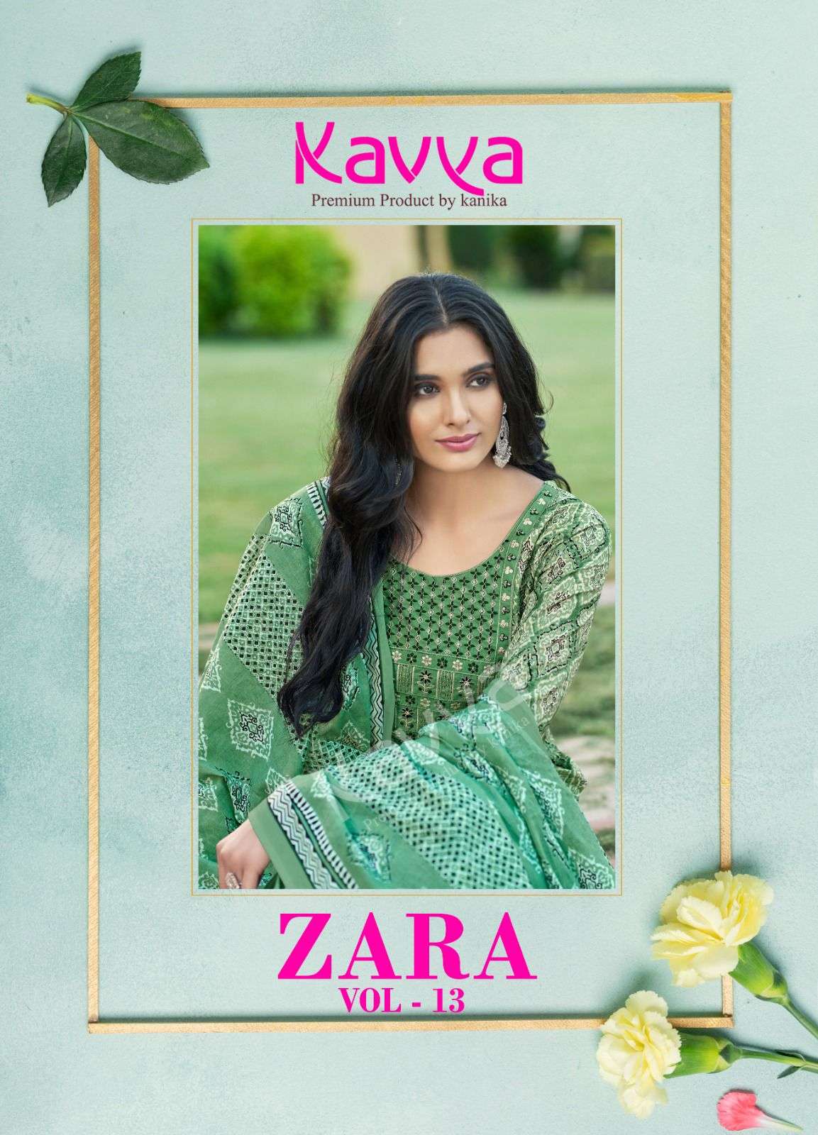 ZARA VOL-13 BY KAVYA 13001 TO 13010 SERIES COTTON EMBROIDERY WORK READYMADE DRESSES