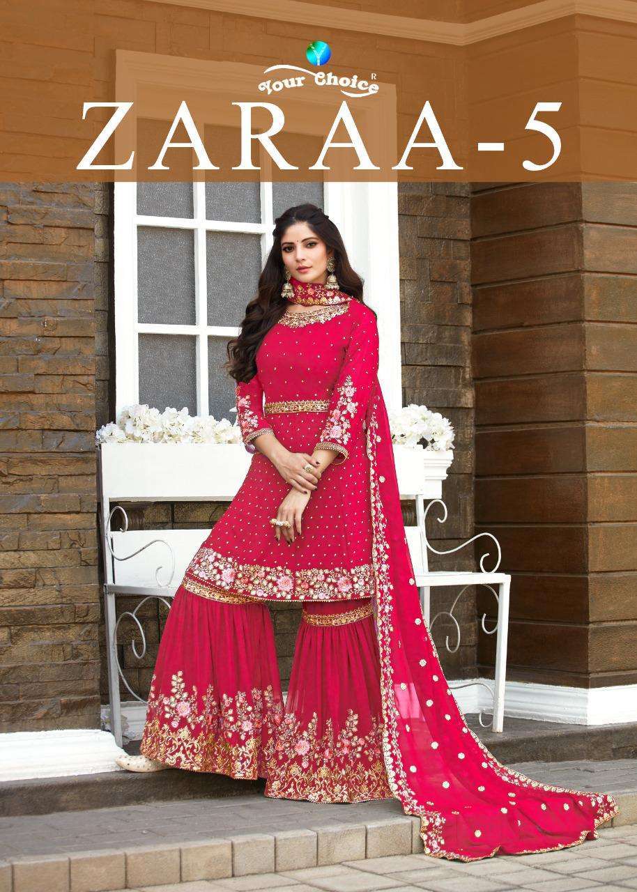 ZARAA VOL-5 BY YOUR CHOICE 3821 TO 3826 SERIES BLOOMING GEORGETTE WORK DRESSES