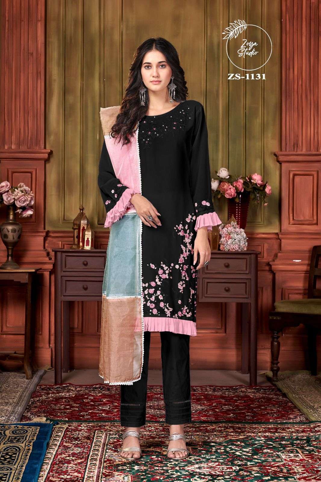 ZS-1131 COLOURS BY ZOYA STUDIO GEORGETTE FANCY WORK PAKISTANI READYMADE DRESSES