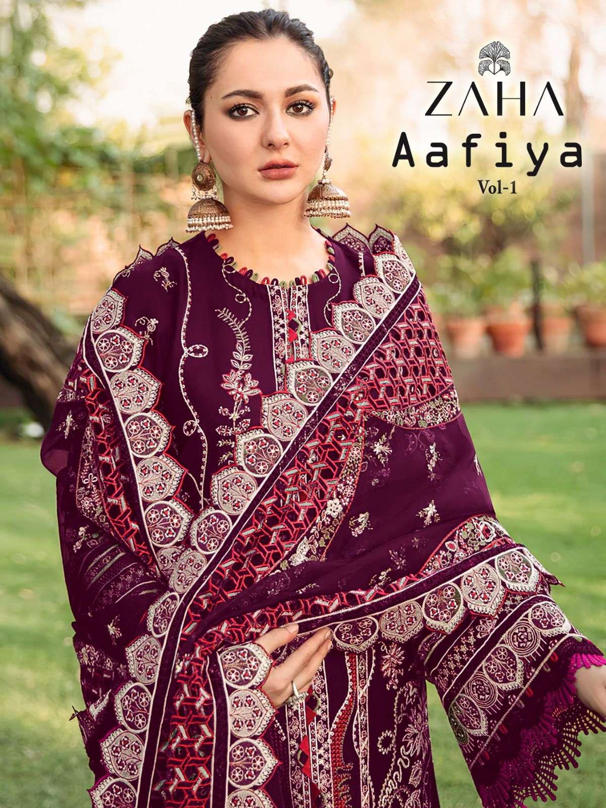 AAFIYA VOL-1 BY ZAHA 10220-A TO 10220-D SERIES VELVET EMBROIDERY PAKISTANI DRESSES