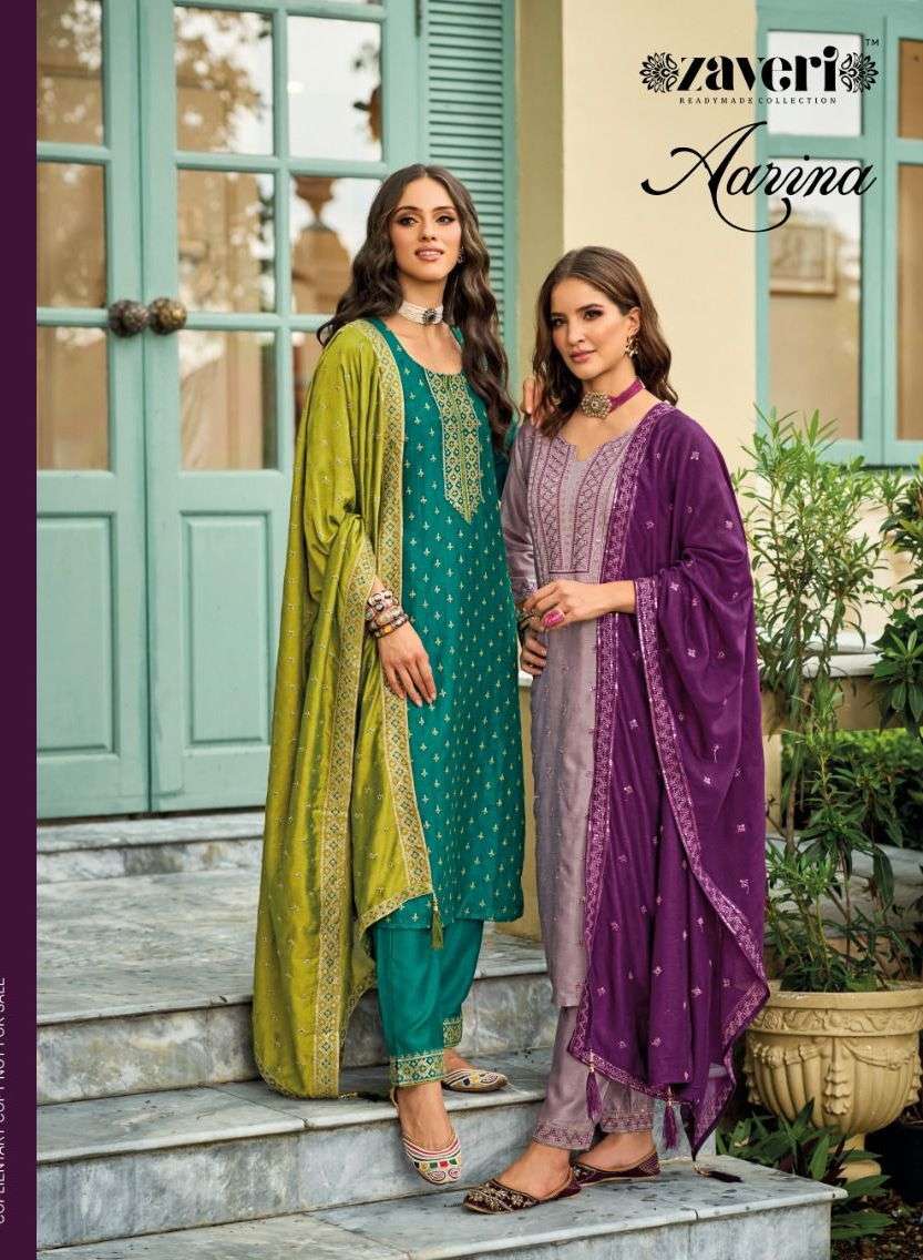 AARINA BY ZAVERI 1246 & 1247 SERIES PREMIUM SILK EMBROIDERY WORK READYMADE DRESSES