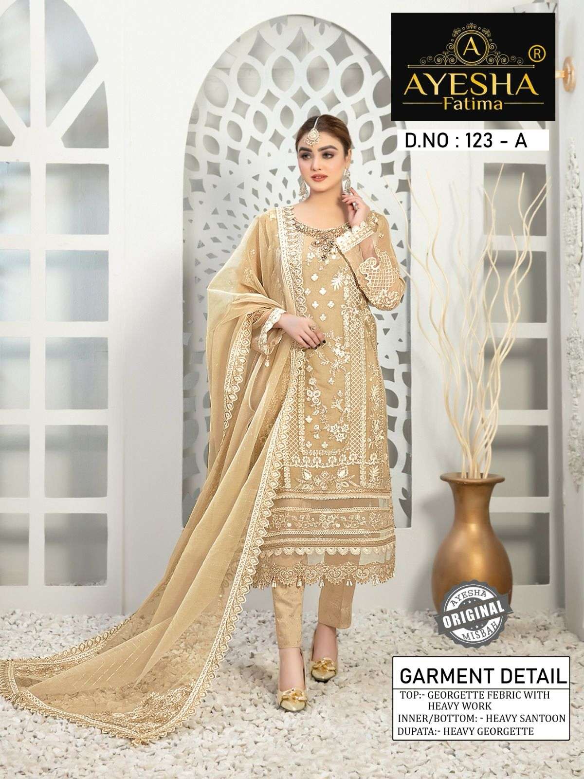 AF-123 COLOURS BY AQSAWHOLESALE 123-A TO 123-D SERIES HEAVY GEORGETTE WORK PAKISTANI DRESSES