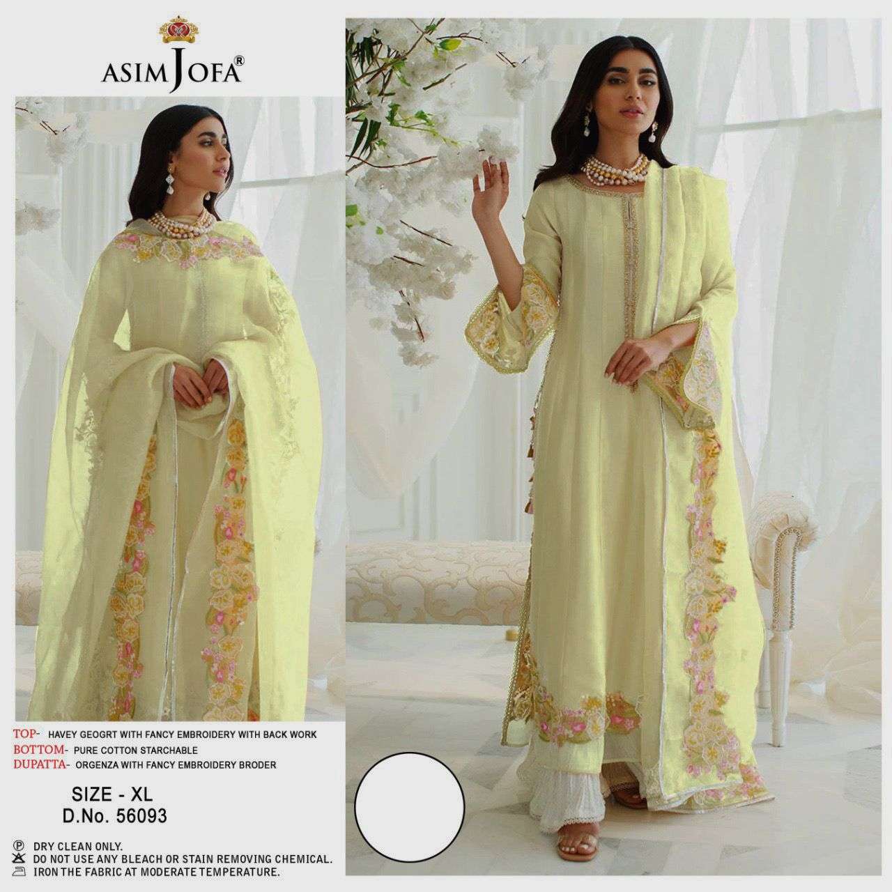 AJ 56093 HIT DESIGN BY ASIM JOFA FAUX GEORGETTE WORK READYMADE PAKISTANI DRESS