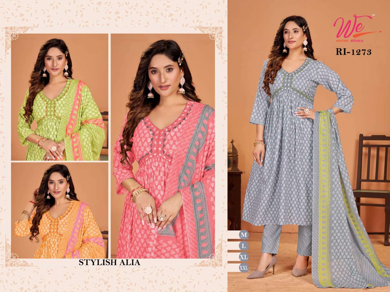 ALIYA BY WE 1273 TO 1323 SERIES PURE SOFT COTTON PRINT WORK READYMADE DRESSES