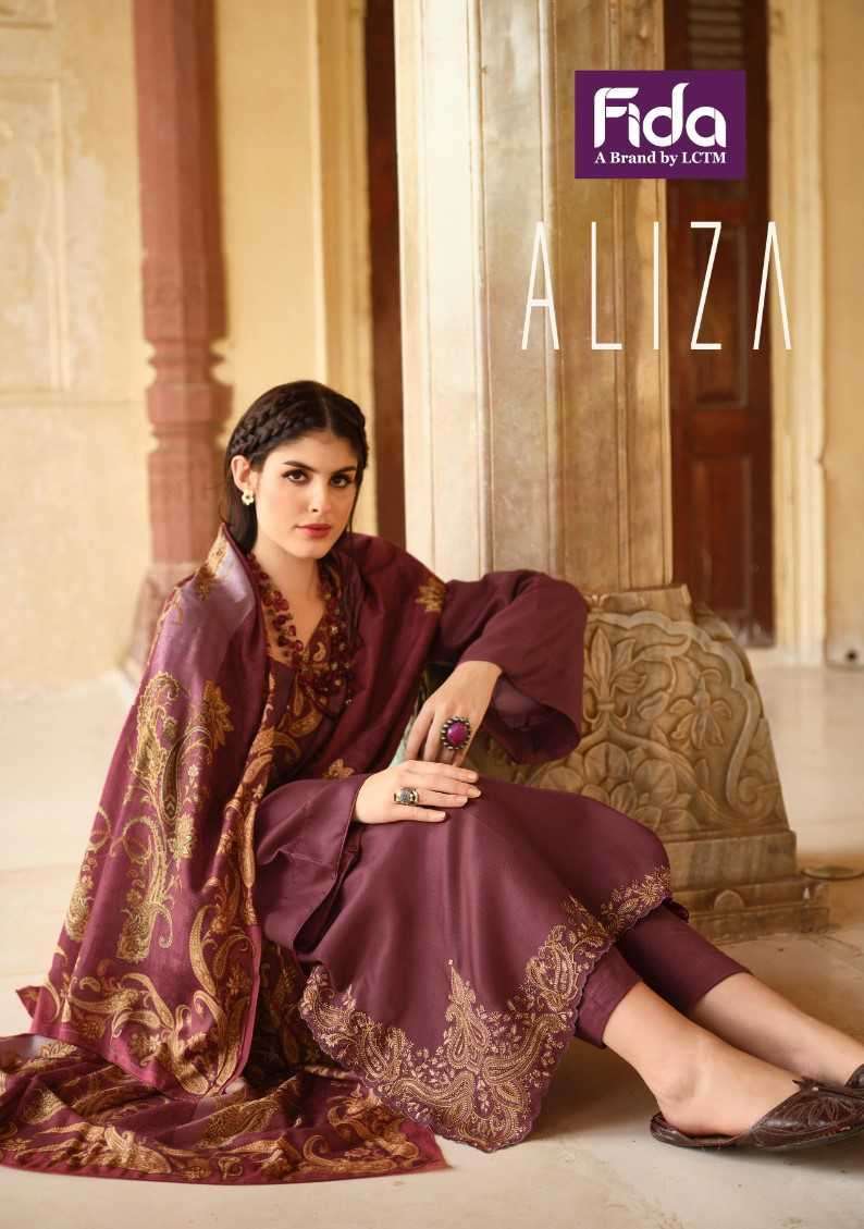 ALIZA BY FIDA 1001 TO 1006 SERIES PASHMINA PRINT EMBROIDERY WORK WINTER WEAR DRESSES