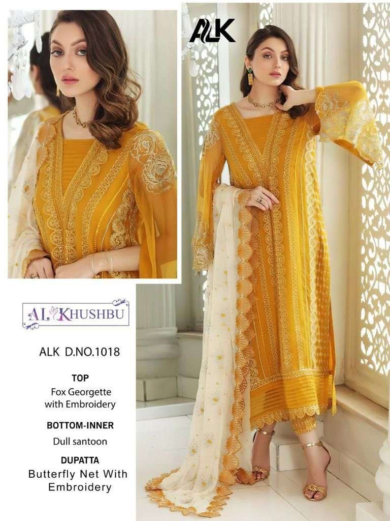 ALK-1018 HIT DESIGN BY AL KHUSHBU GEORGETTE HEAVY EMBROIDERY PAKISTANI DRESS