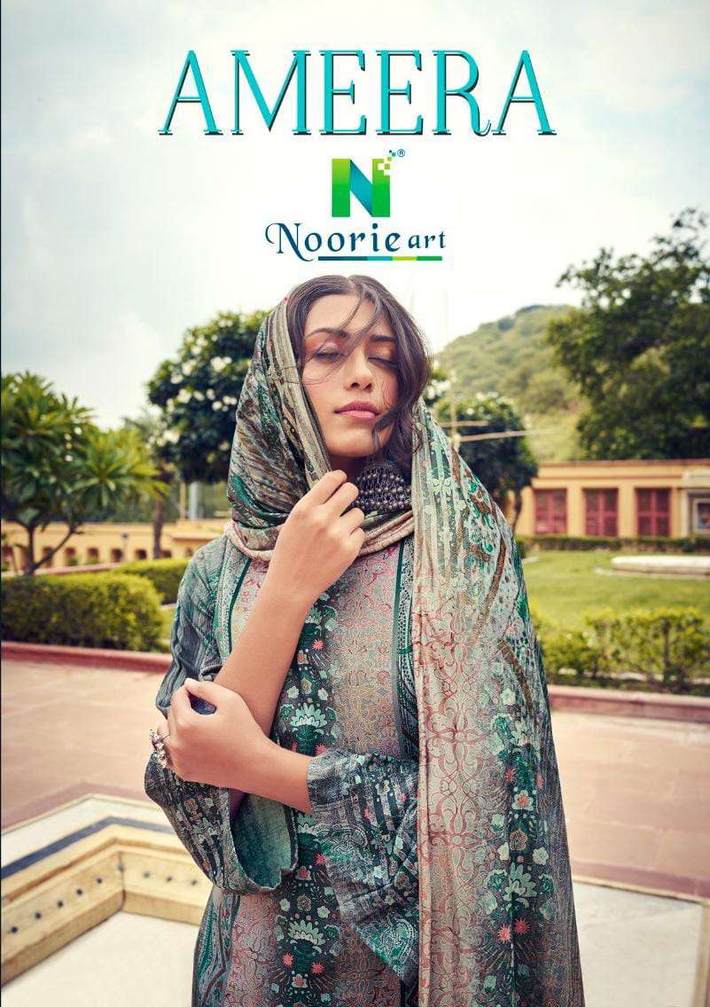 AMEERA BY NOORIE ART 1001 TO 1006 SERIES WOOLEN PASHMINA PRINT WINTER WEAR DRESSES