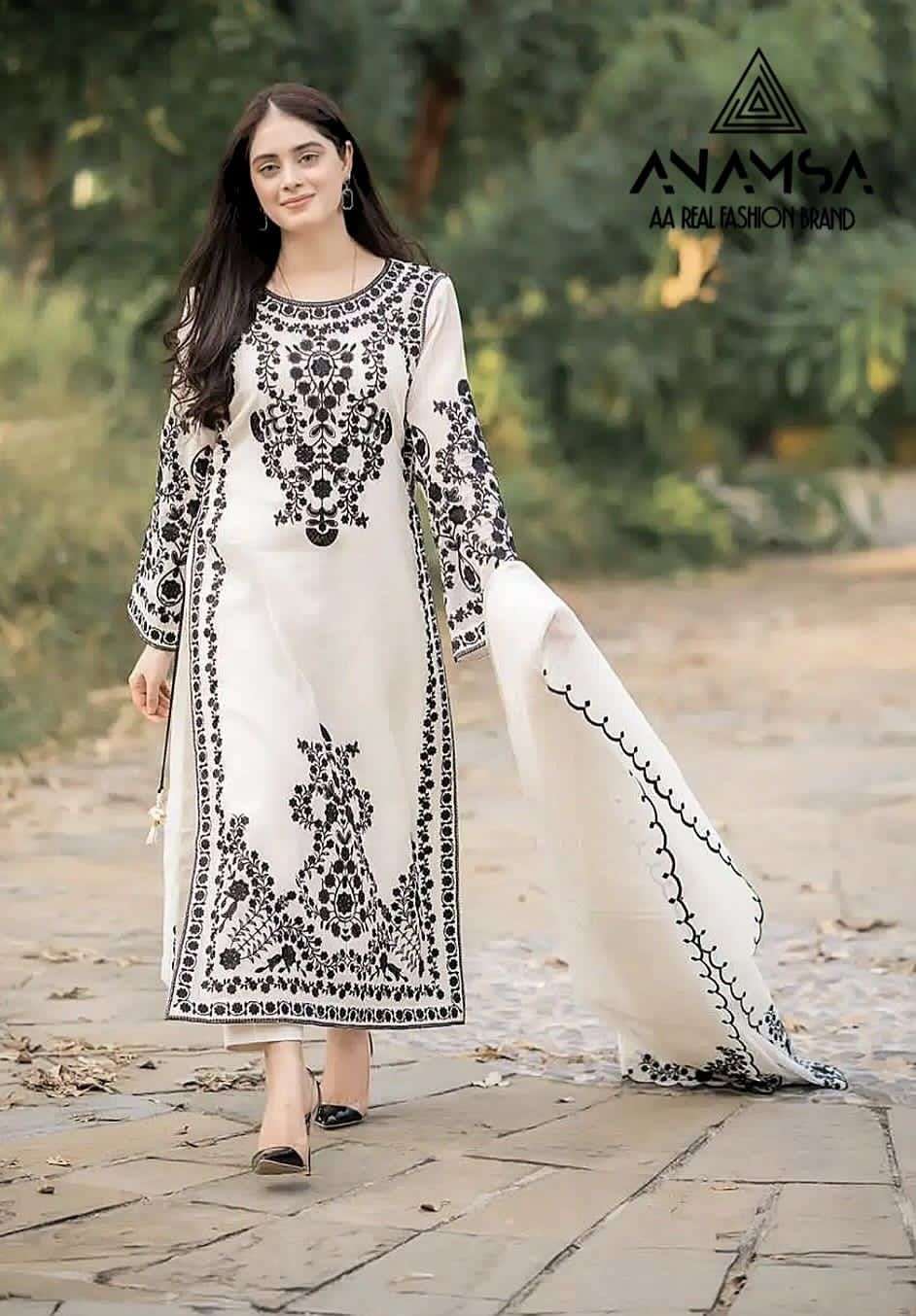 ANAMSA 247 HIT DESIGN BY ANAMSA GEORGETTE EMBROIDERY WORK PAKISTANI DRESS