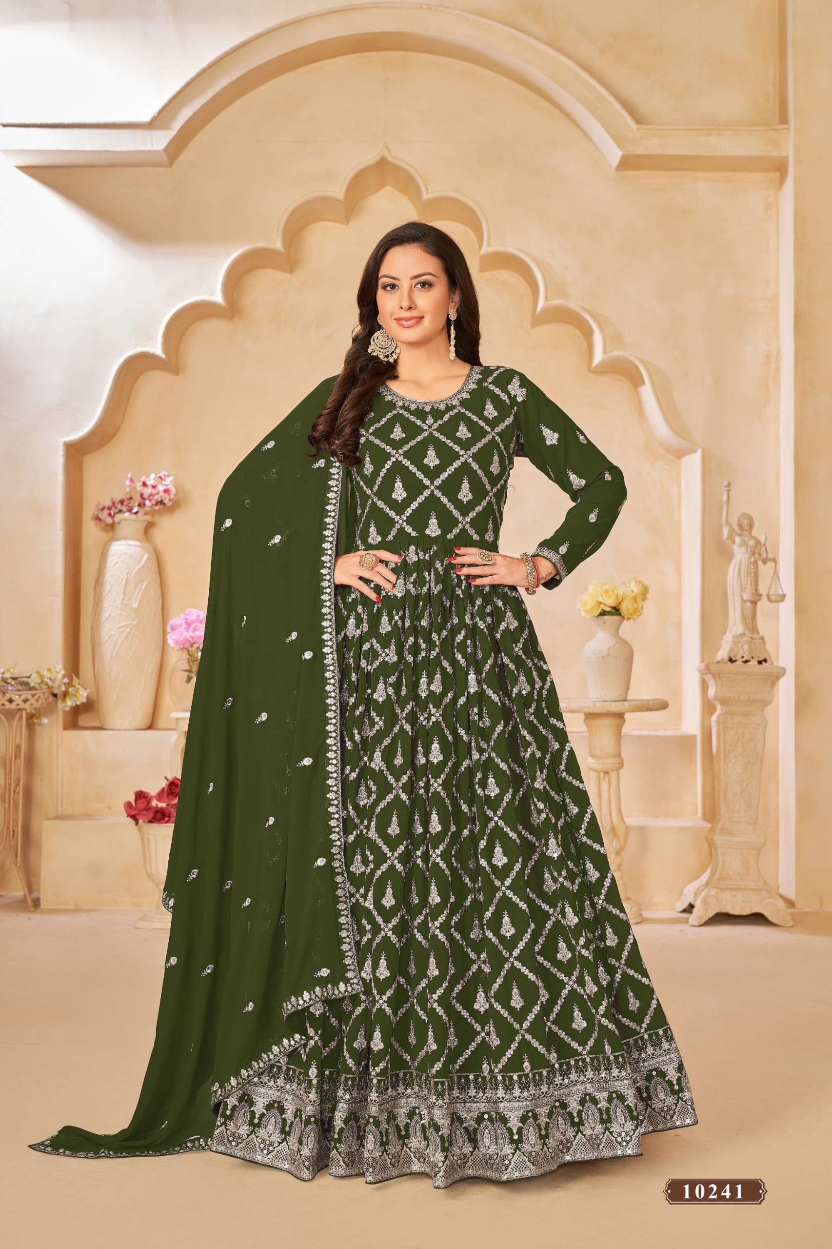 ANJUBAA VOL-24 BY TWISHA 10241 TO 10244 SERIES FAUX GEORGETTE WORK ANARKALI DRESSES