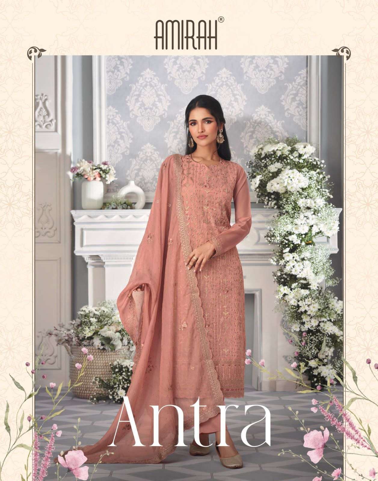 ANTRA BY AMIRAH 17091 TO 17096 SERIES ORGANZA SILK EMBRODIERY WORK DRESSES