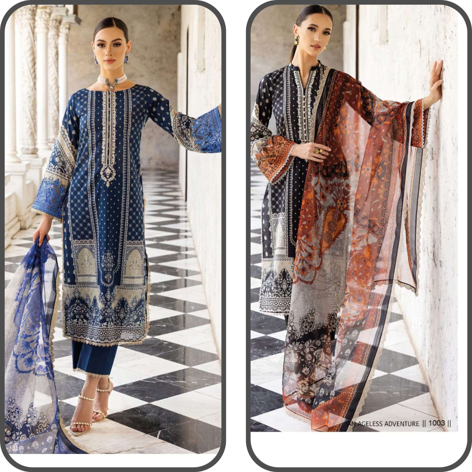 BLISS 1003 & 1004 HITS BY SHRADDHA DESIGNER LAWN COTTON PRINT WORK PAKISTANI DRESSES