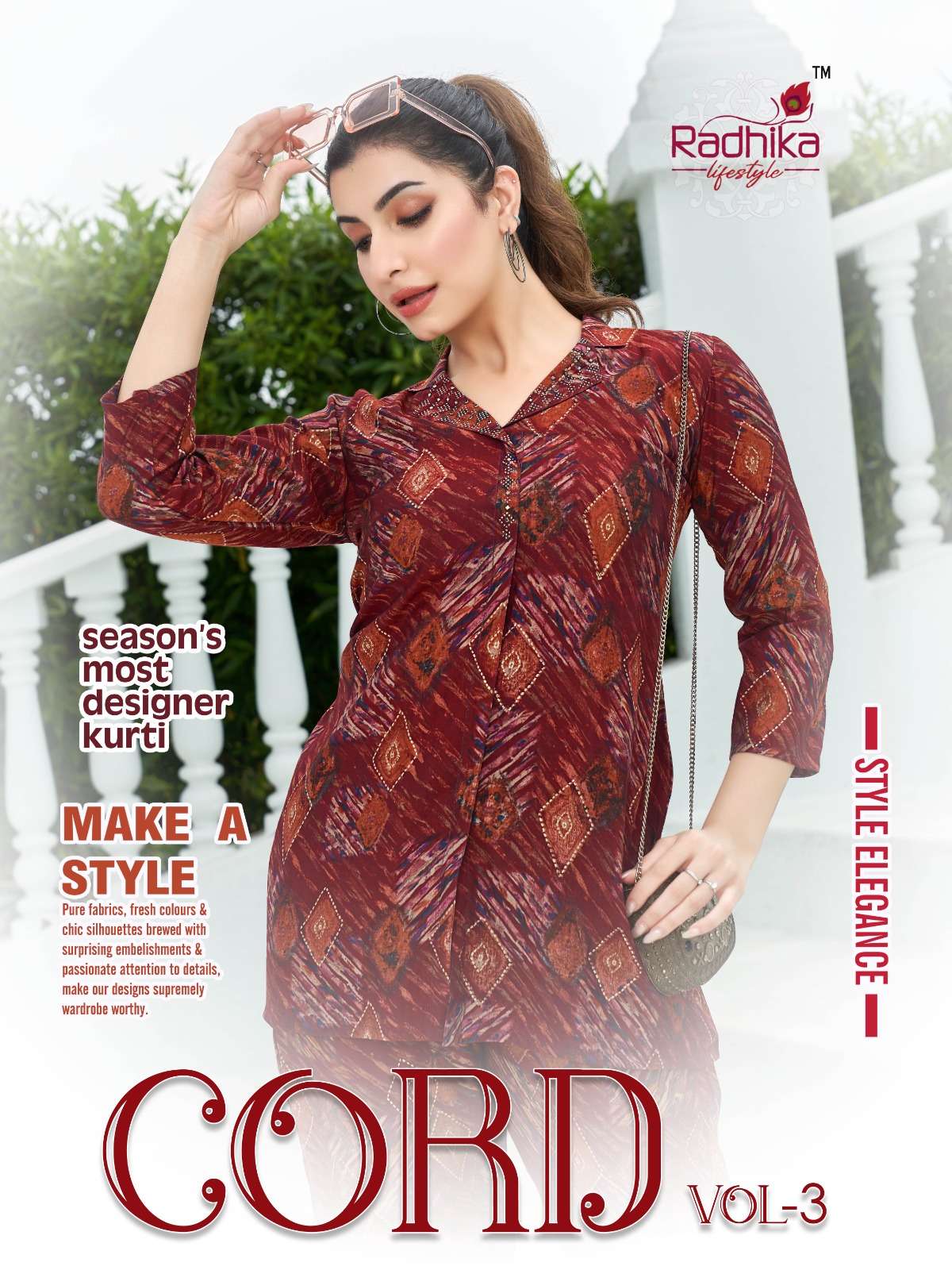 CORD VOL-3 BY RADHIKA LIFESTYLE 3001 TO 3004 SERIES MUSLIN PRINT WORK CO-ORD SET