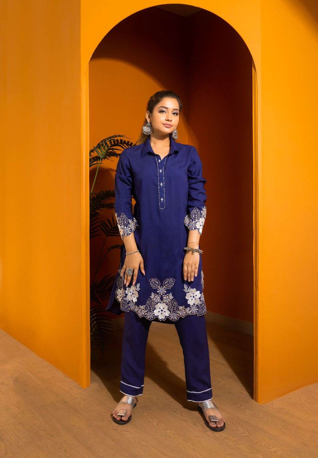 CORDS BY AQSAWHOLESALE RAYON VISCOSE EMBROIDERY WORK CO-ORD SET