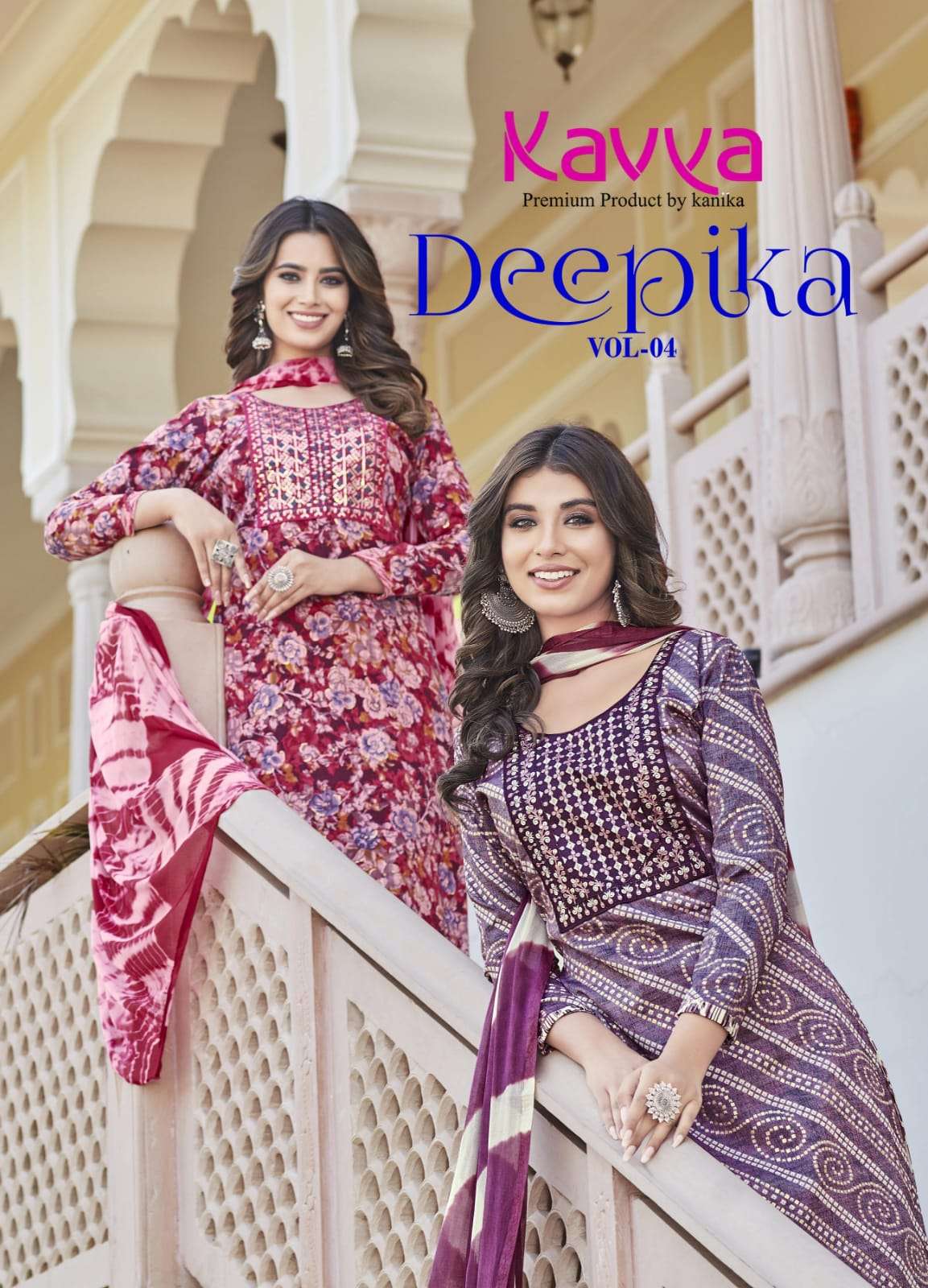 DEEPIKA VOL--4 BY KAVYA 4001 TO 4010 SERIES CAPSULE PRINT WORK READYMADE DRESSES