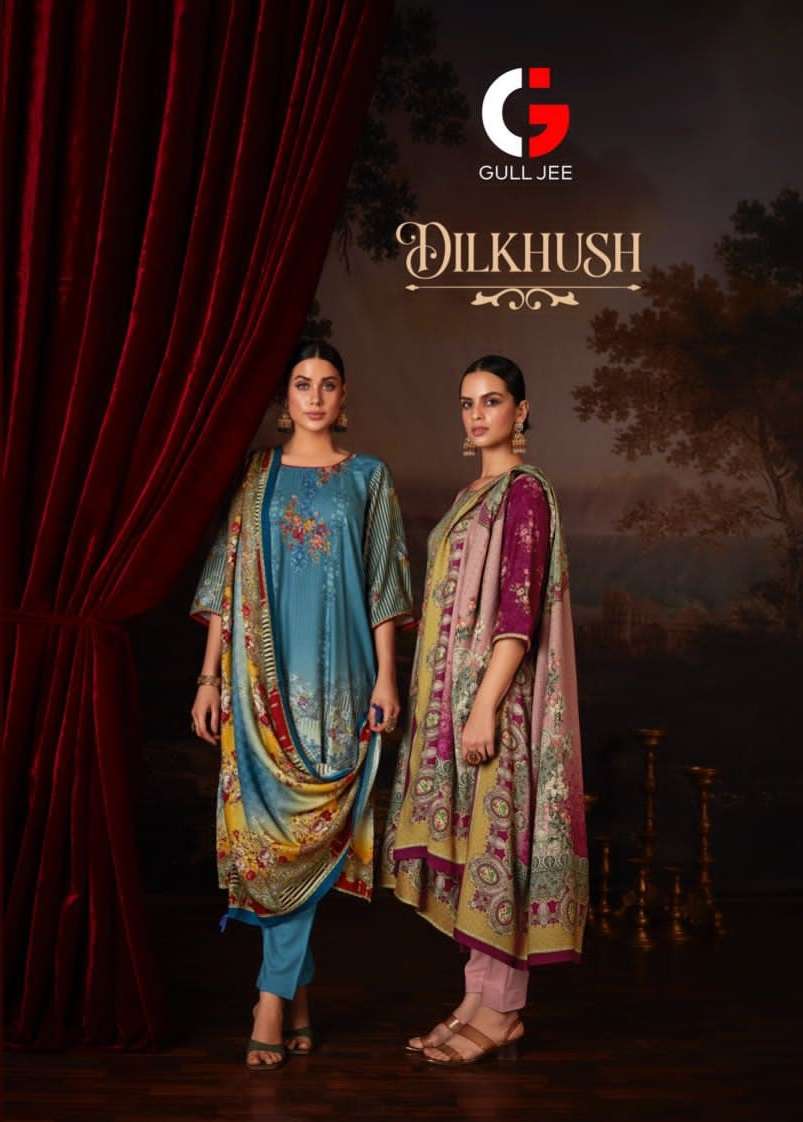 DILKHUSH BY GULL JEE 21001 TO 21006 SERIES VISCOSE PASHMINA WORK WINTER WEAR DRESSES