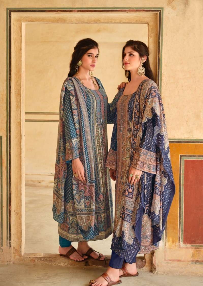 EKANSH BY FIDA 1001 TO 1006 SERIES WOOL PASHMINA DIGITAL PRINT WINTER WEAR DRESSES