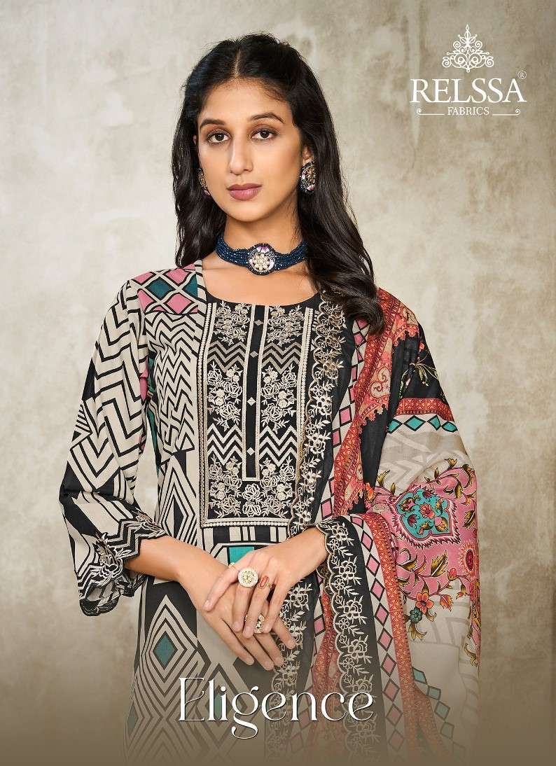 ELIGENCE BY RELSSA 401 TO 404 SERIES PASHMINA PRINT WORK WINTER WEAR DRESSES