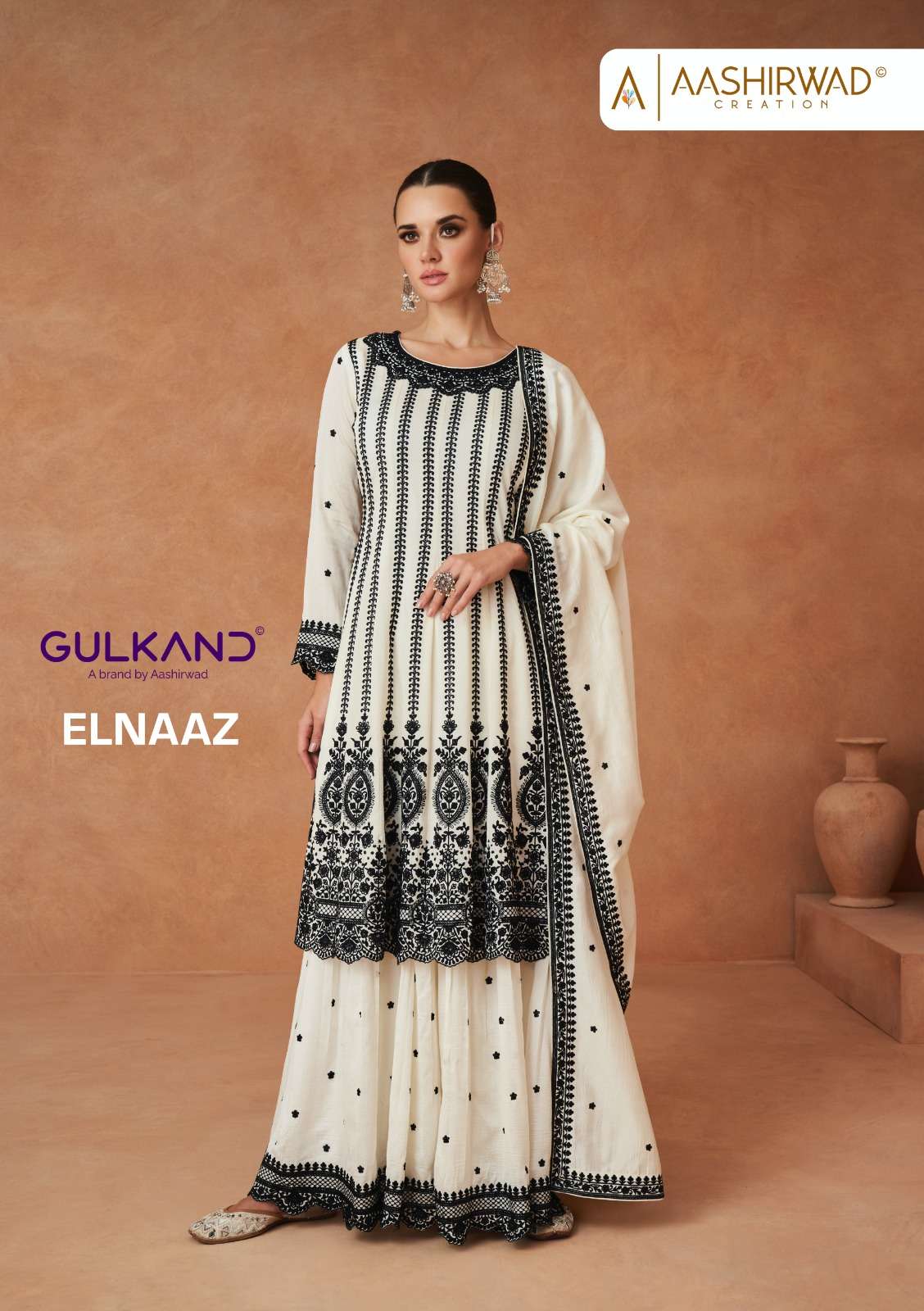 ELNAAZ BY AASHIRWAD CREATION 9822 & 9823 SERIES SILK HEAVY WORK READYMADE DRESSES