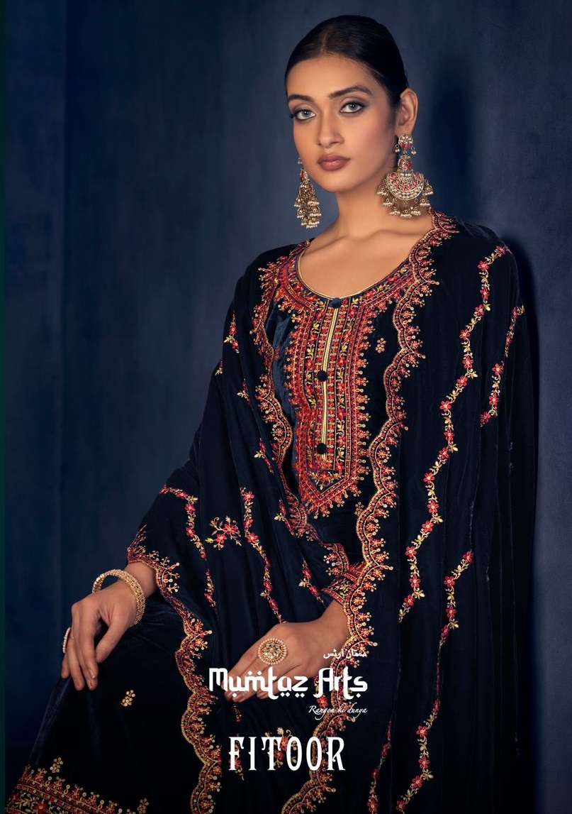 FITOOR BY MUMTAZ ARTS 19001 TO 19004 SERIES VELVET EMBROIDERY WINTER WEAR DRESSES