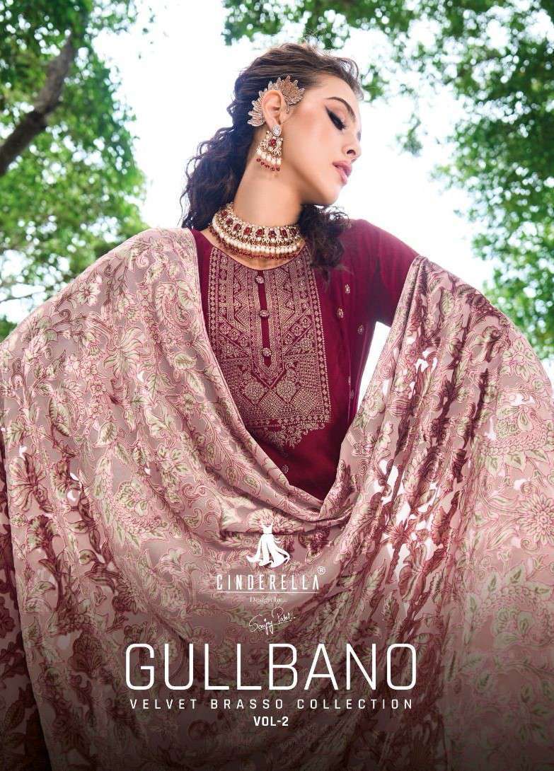 GULLBANO BY CINDERELLA 10421 TO 10428 SERIES VISCOSE PASHMINA WORK WINTER WEAR DRESSES