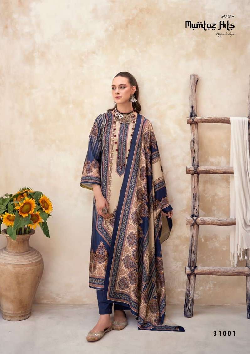 GULZAR BY MUMTAZ ARTS 31001 TO 31006 SERIES VISCOSE PASHMINA PRINT WINTER WEAR DRESSES