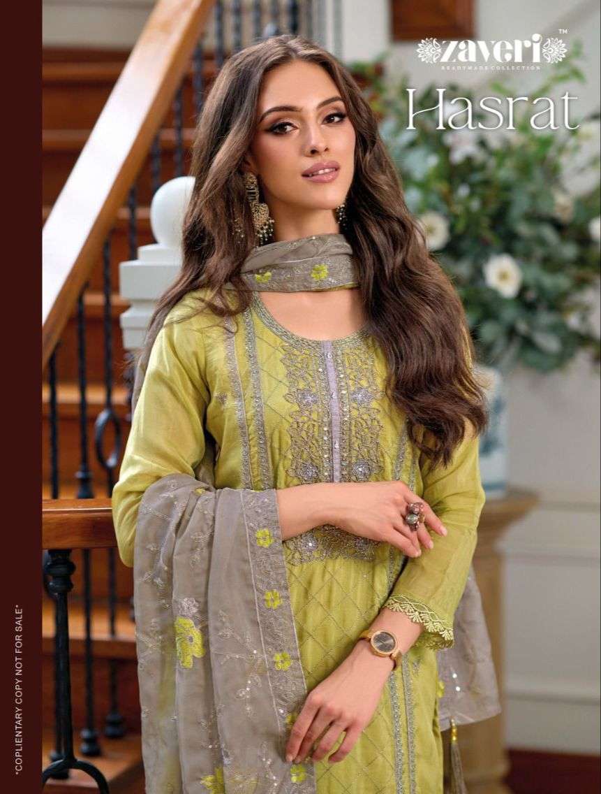 HASRAT BY ZAVERI 1251 TO 1253 SERIES ORGANZA EMBROIDERY WORK READYMADE DRESSES