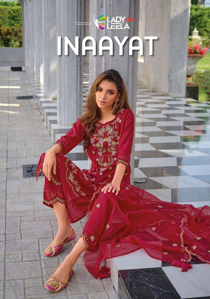 INAAYAT BY LADY LEELA 1081 TO 1086 SERIES VISCOSE EMBROIDERY HAND WORK READYMADE DRESSES