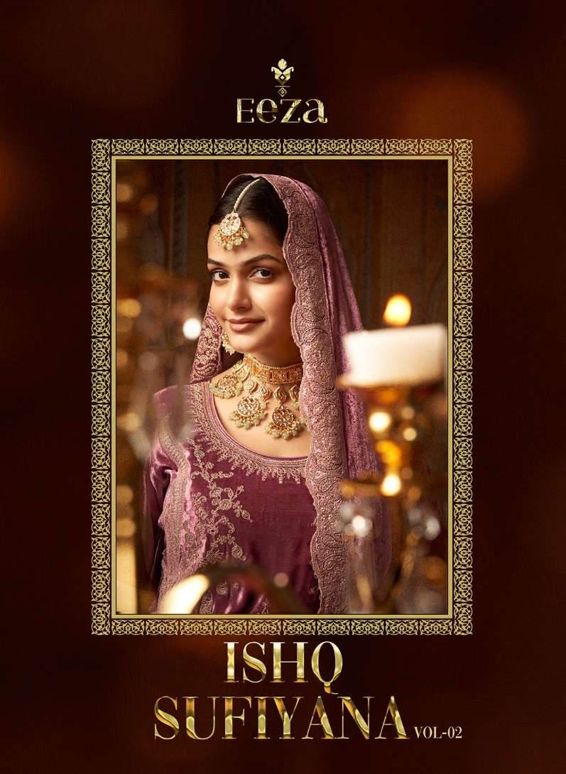 ISHQ SUFIYANA VOL-2 BY EEZA 2201 TO 2208 SERIES VISCOSE VELVET HEAVY WORK DRESSES