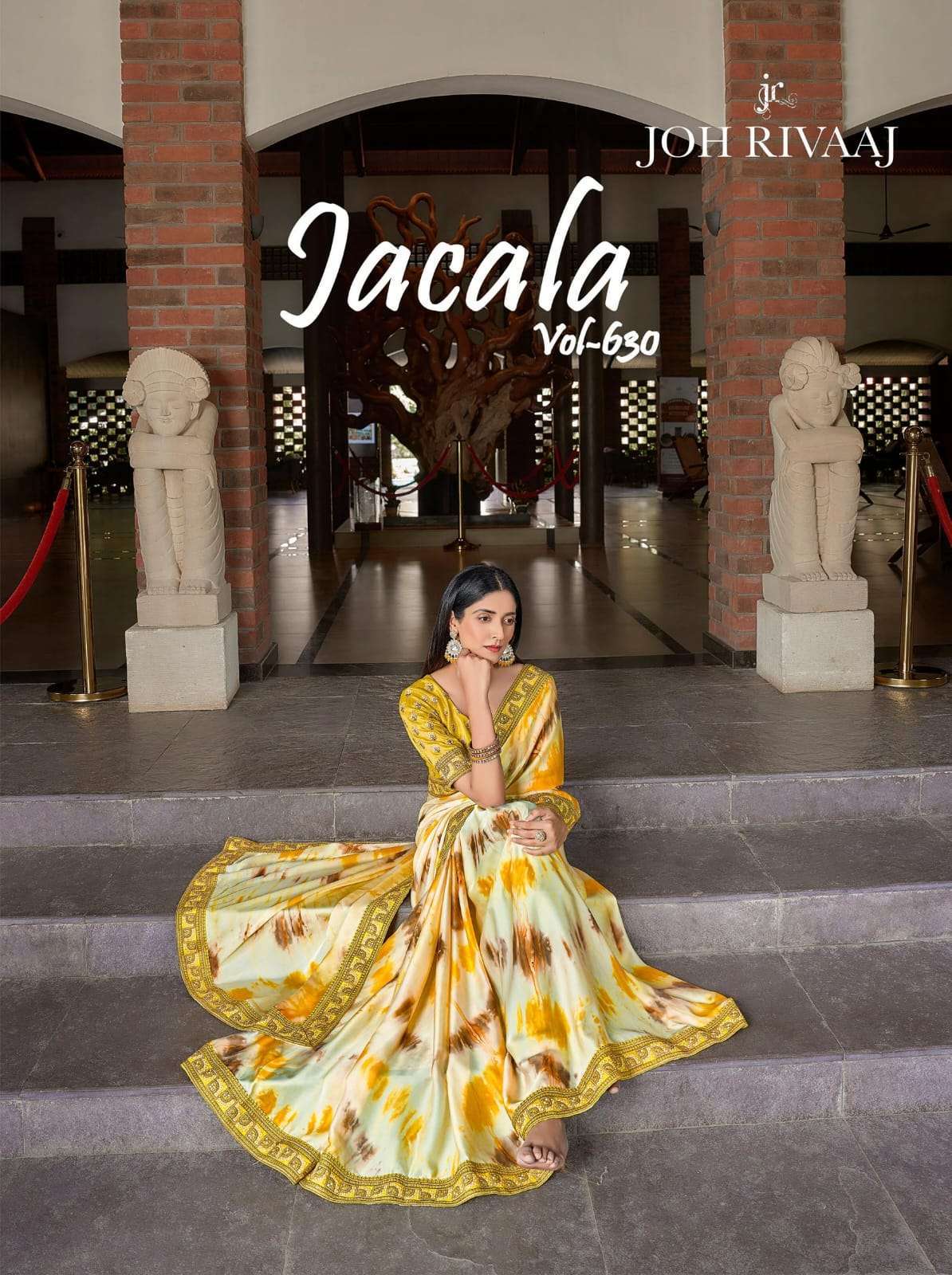 JACALA VOL-630 BY JOH RIVAAJ 63001 TO 63019 SERIES DESIGNER FABRIC FESTIVE WEAR SAREES