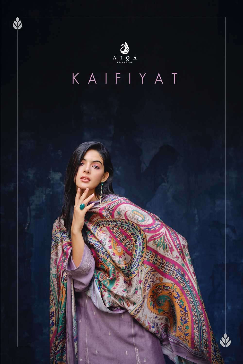 KAIFIYAT BY AIQA LIFESTYLE 1016 TO 1023 SERIES WOOLEN PASHMINA WORK WINTER WEAR DRESSES