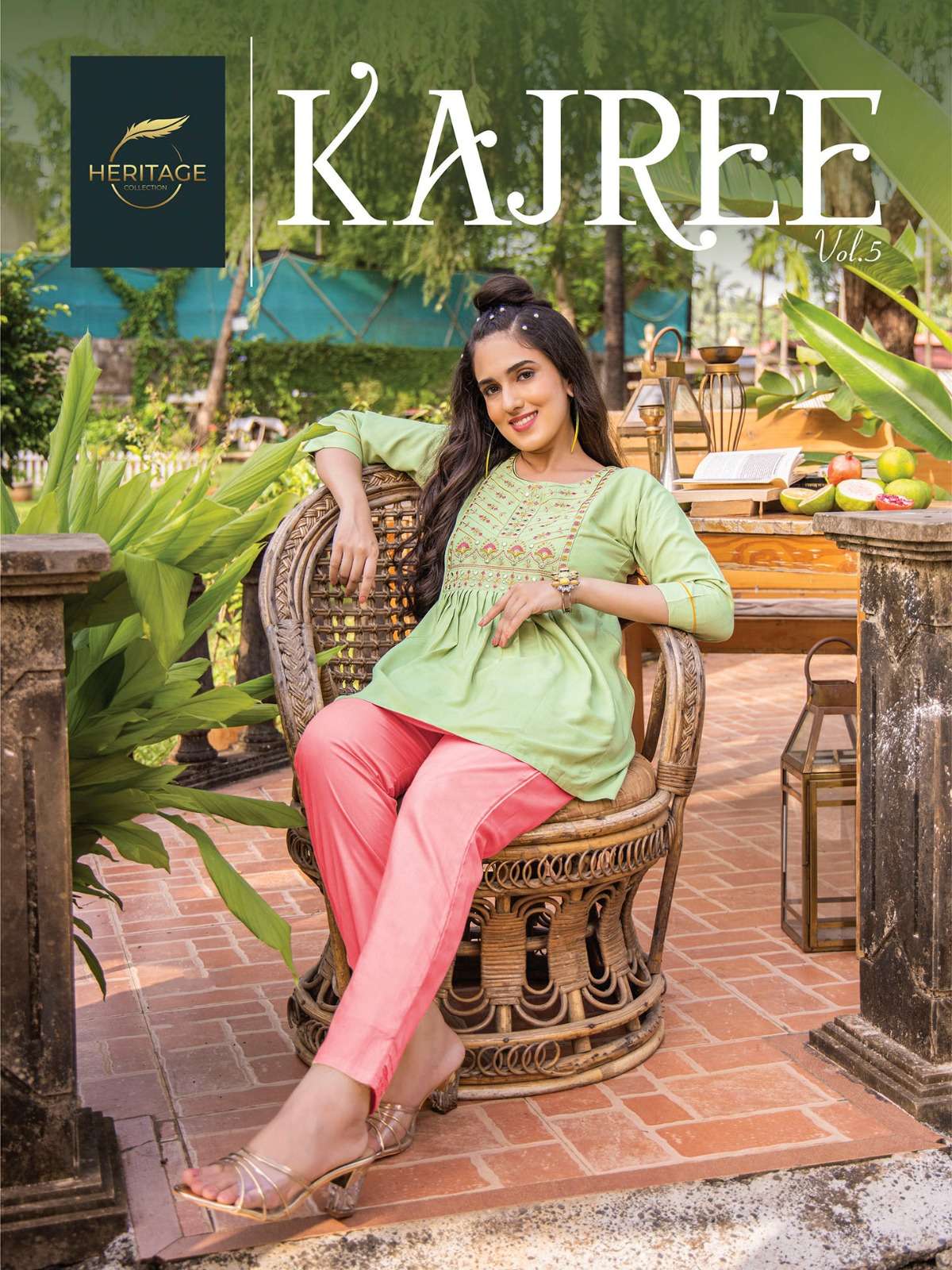 KAJREE VOL-5 BY HERITAGE 501 TO 508 SERIES RAYON EMBROIDERY WORK TUNICS