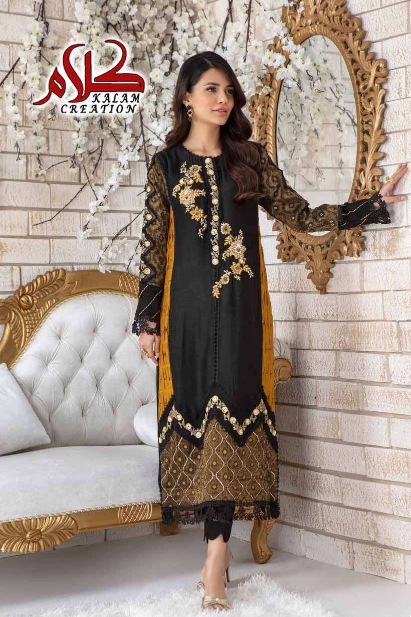 KALAM 1122 HIT DESIGN BY KALAM CREATION FAUX GEORGETTE WORK READYMADE DRESS