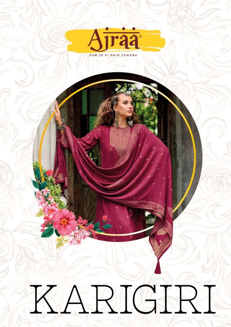 KARIGIRI BY AJRAA 21101 TO 21106 SERIES VISCOSE PASHMINA WORK WINTER WEAR DRESSES