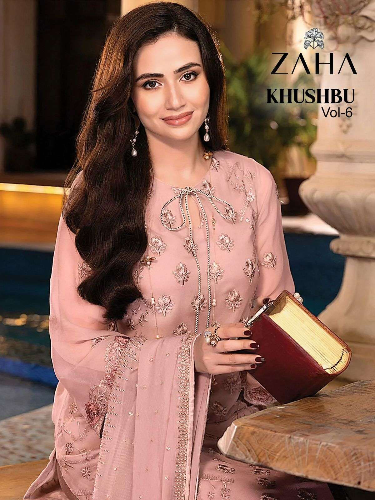 KHUSHBU VOL-6 BY ZAHA 10148 TO 10150 SERIES FAUX GEORGETTE WORK PAKISTANI DRESSES